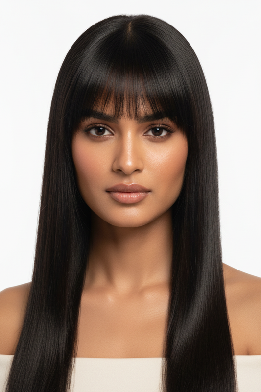 Indian Hair Clip-In Fringe Bang Piece in Natural Black – The House of Wigs